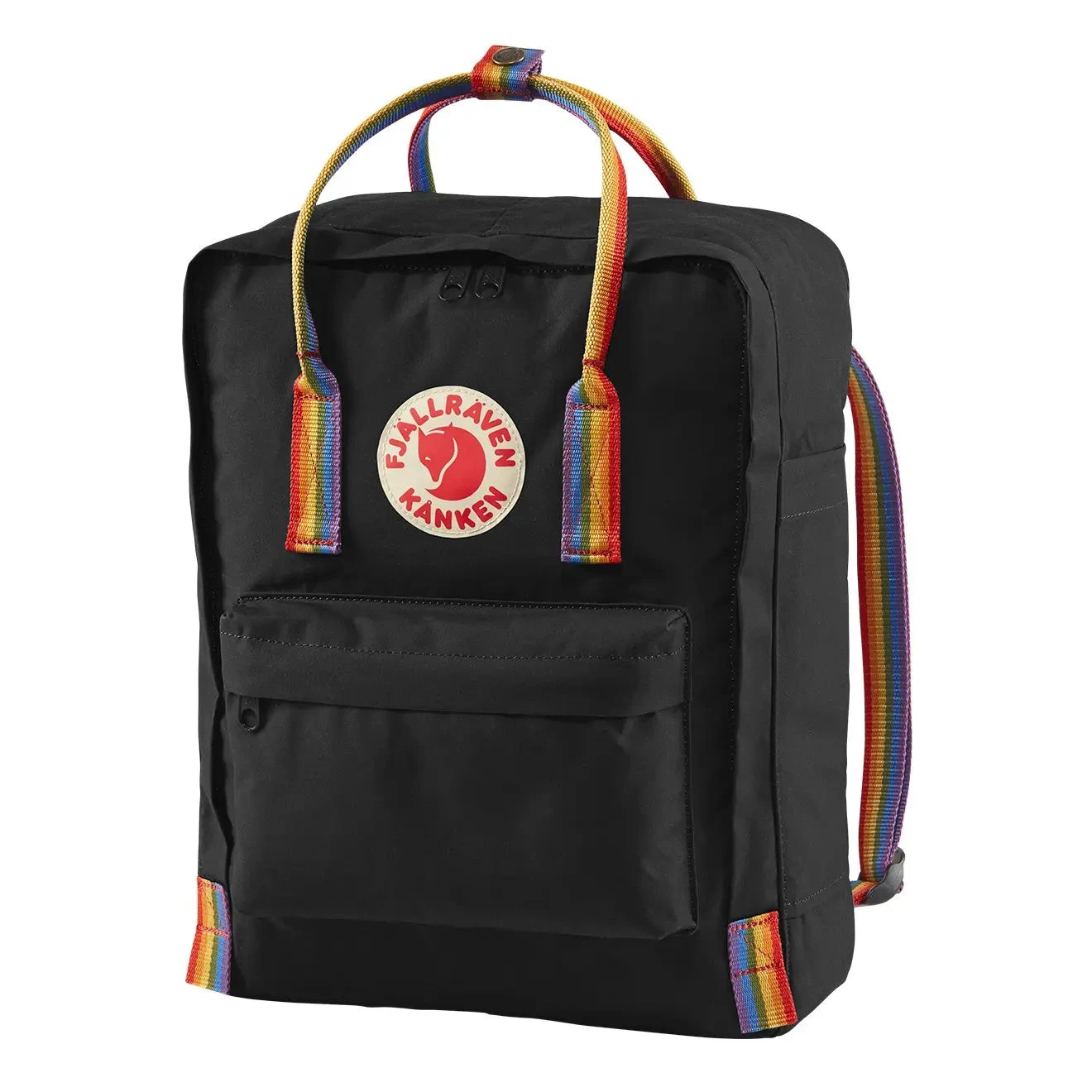 Fjallraven Kanken Classic Backpack Black Rainbow Pattern 2 Fjallraven Kanken Classic Backpack Black Rainbow Pattern - Image 2
