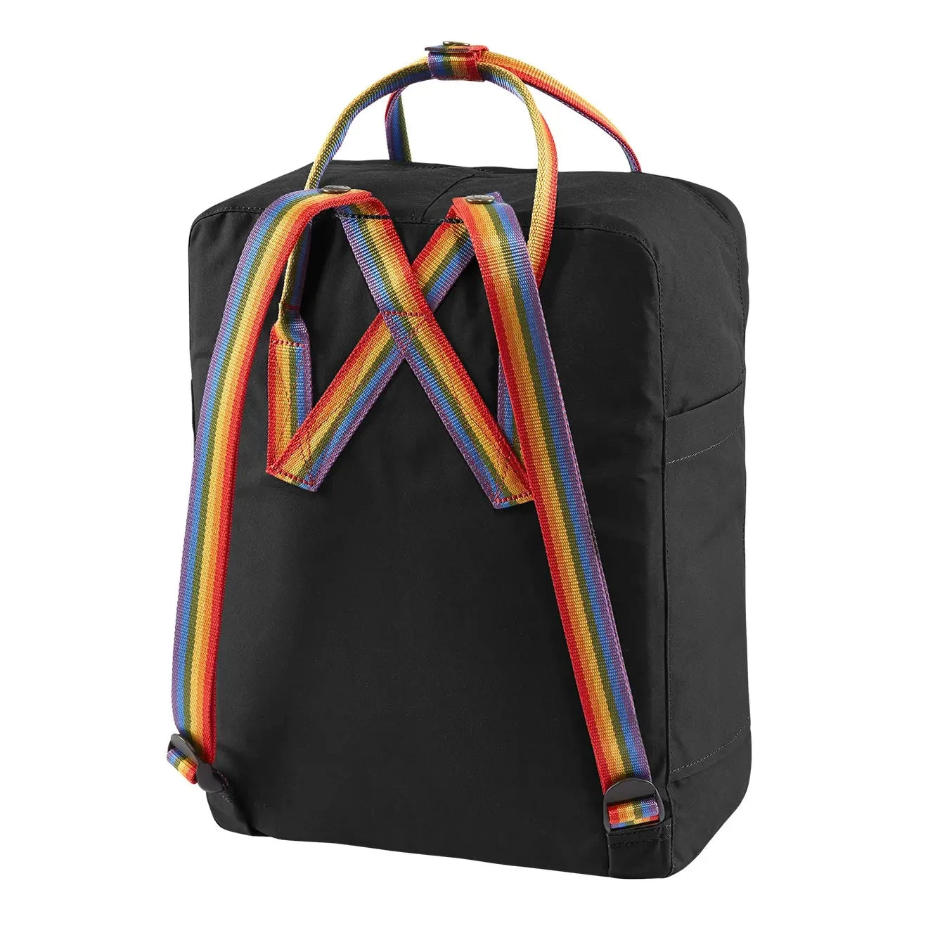 Fjallraven Kanken Classic Backpack Black Rainbow Pattern 3 Fjallraven Kanken Classic Backpack Black Rainbow Pattern - Image 3